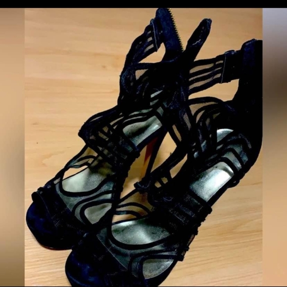 Sz 8 BEBE Black Stilettos - Picture 4 of 4